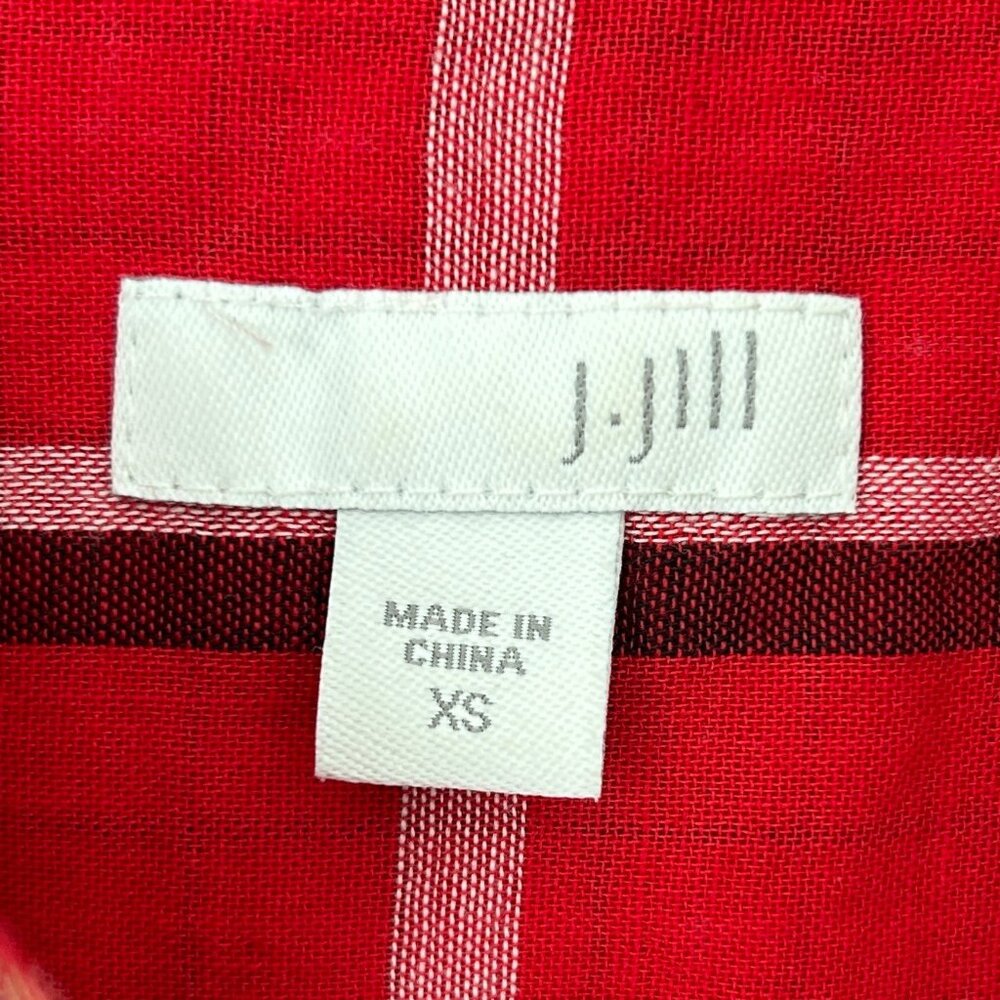J. Jill Cotton Plaid Button Down Tunic Long Sleeve Shirt Dress (XS) - Picture 13 of 15